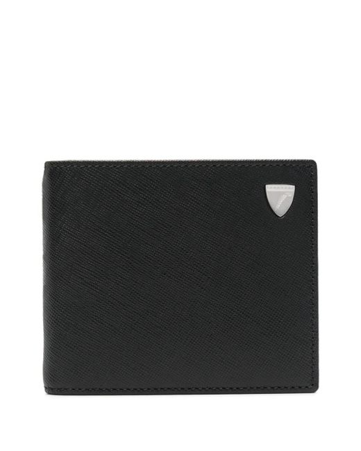 Aspinal Black Billfold Saffiano Wallet for men