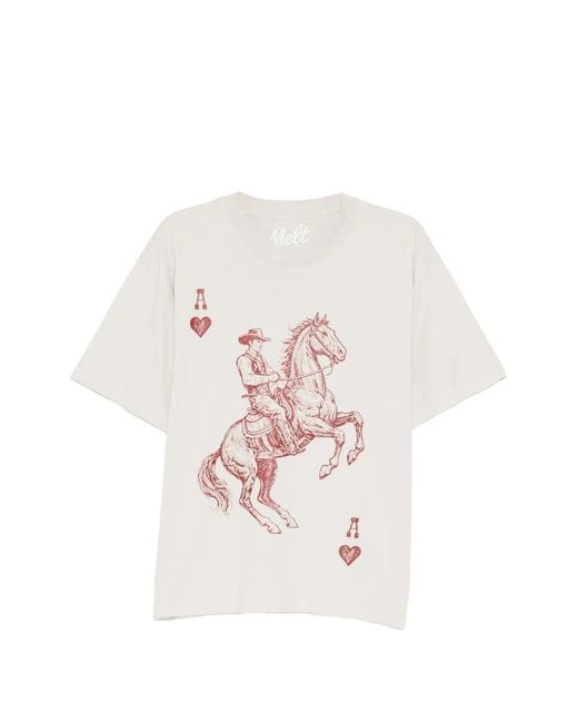 Melt White Horse-Print T-Shirt for men
