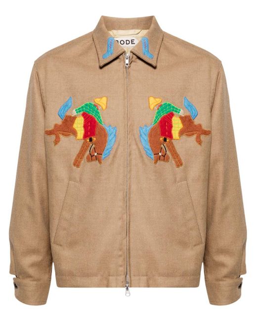Bode Brown Rodeo Ohio Embroidered Jacket for men