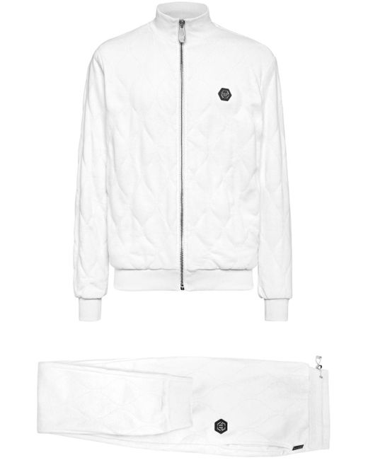 Pantalon de jogging à design matelassé Philipp Plein pour homme en coloris White
