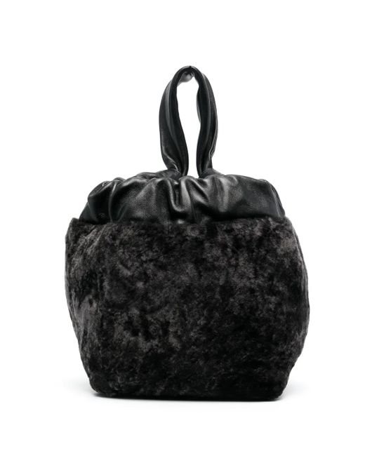 Jil Sander Black Leather Tote Bag