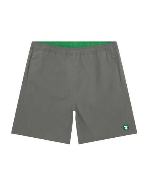 メンズ Aape By A Bathing Ape ロゴパッチ ショートパンツ Gray