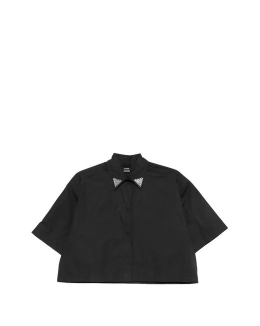 Pinko Black Chemise Crop À Détails Métallisés