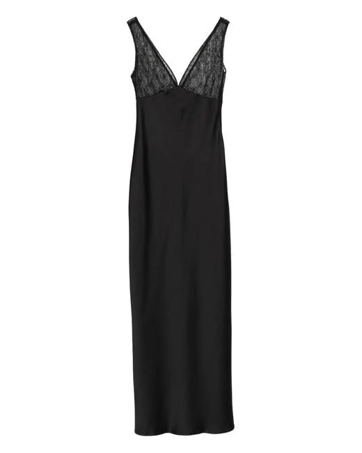 Atu Body Couture Black Lace-Panel Gown