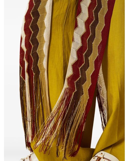 Twinset Metallic Long Multicolour Striped Kaftan