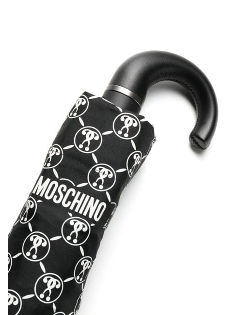 Moschino Black Monogram-Print Umbrella