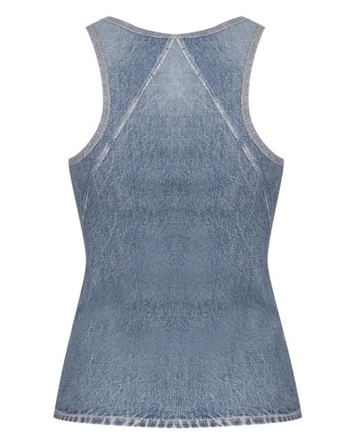 Rag & Bone Blue Denim-Effect Racerback Top