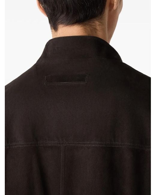 Zegna Black Il Conte Oasi Stand-Collar Jacket for men