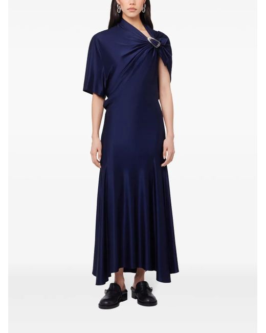 Rabanne Blue Draped Midi Dress