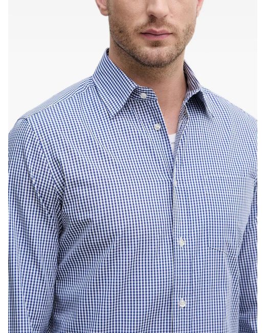 Benetton Blue Gingham-Check Shirt for men