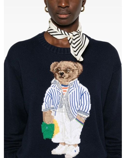 Polo Ralph Lauren Polo Bear Katoenen Sweater in het Blue