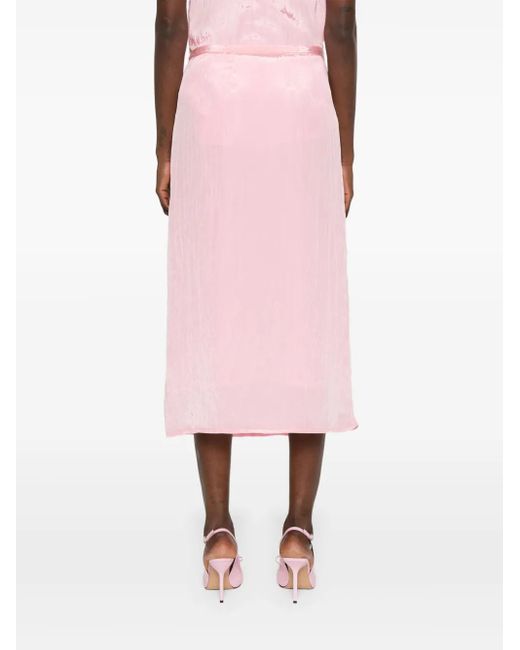 Gonna Midi Con Design Arricciato di Forte Forte in Pink