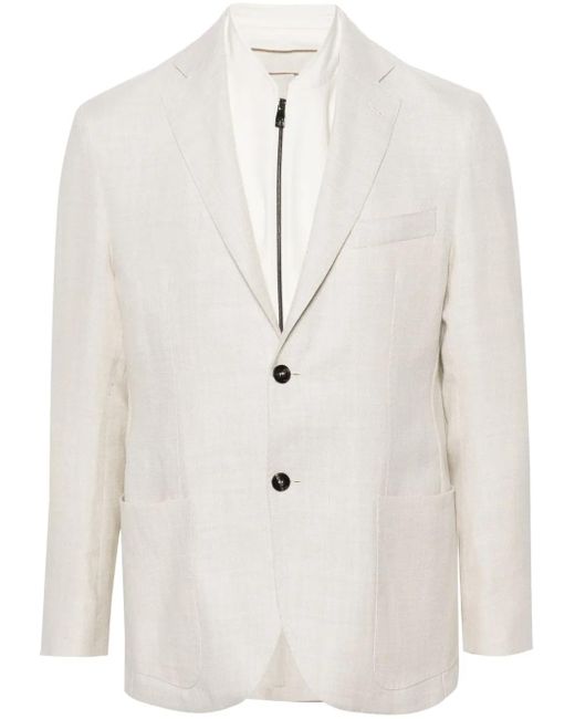 Corneliani Natural Single-Breasted Layered Blazer for men