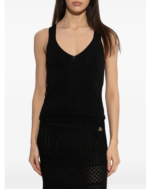 Akep Black V-Neck Top