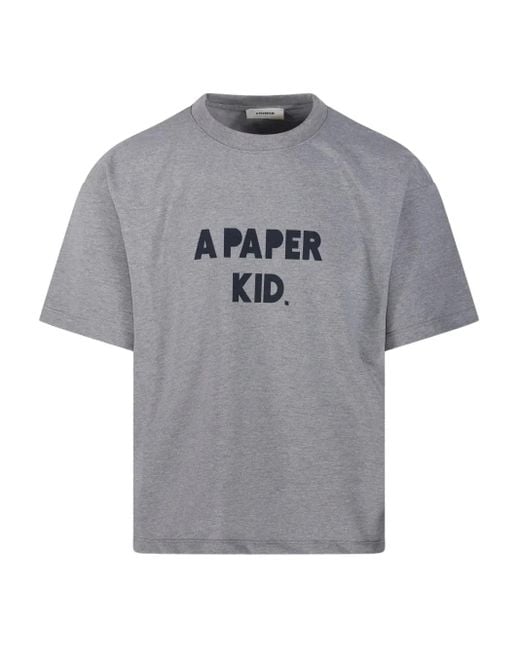 A PAPER KID Gray Graphic-Print T-Shirt for men