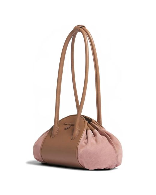 Marni Pink Leather And Suede Tulipea Shoulder Bag