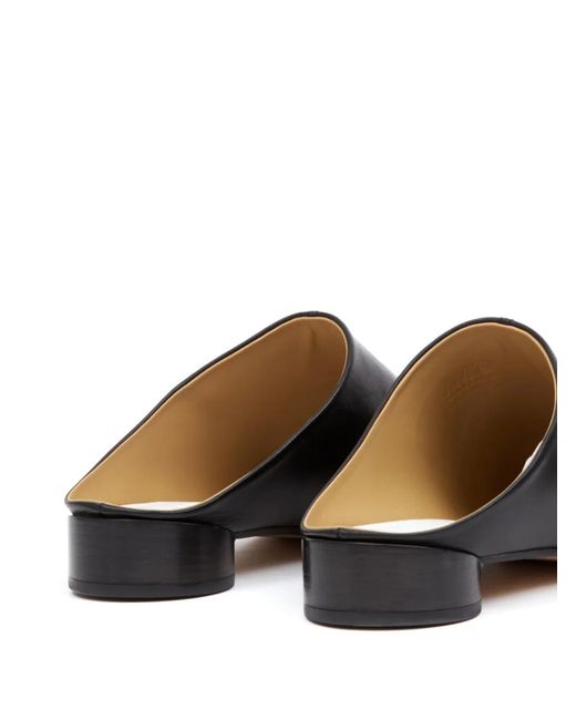 MM6 by Maison Margiela Black Slippers With Asymmetrical Tip for men