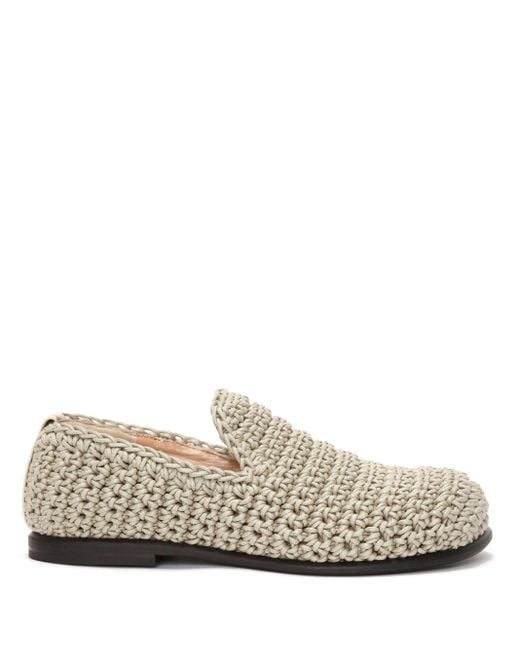 J.W. Anderson White Low-heel Crochet-knit Loafers for men