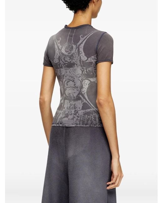 DIESEL Gray T-Uncuties R6 T-Shirt