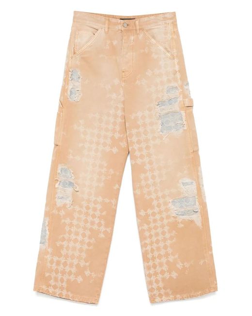 Amiri Natural Tan Repair Jeans for men