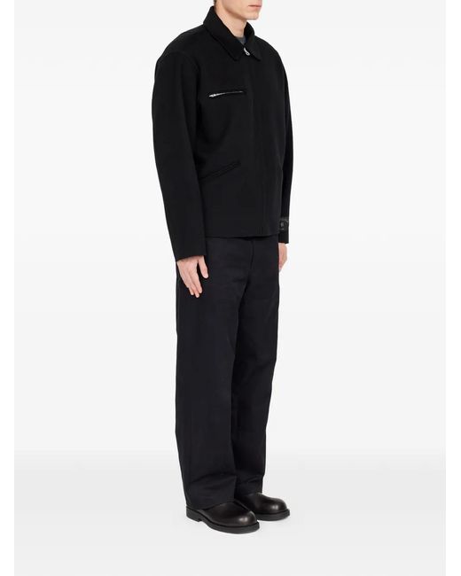 MM6 by Maison Margiela Black Double-Faced Wool Zip Jacket for men
