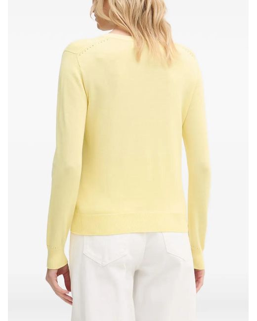 Lacoste Yellow Logo-Patch V-Neck Sweater