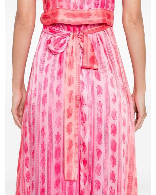 Sandro Pink Paisley Wrap Maxi Dress