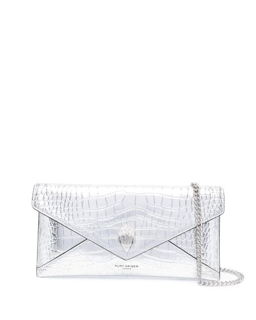 Kurt Geiger Crocodileeffect Clutch Bag in White Lyst