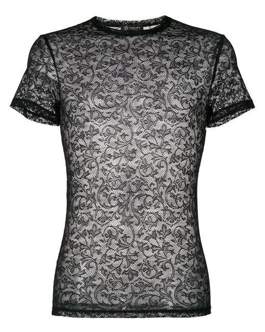 Versace Black Lace T-shirt for men