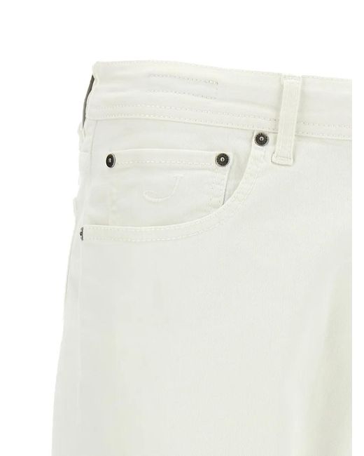 Jacob Cohen White Bard Stonewashed Jeans for men
