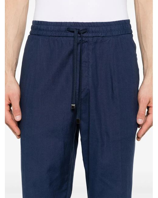 Jacob Cohen Blue Daniel Linen Blend Trousers for men