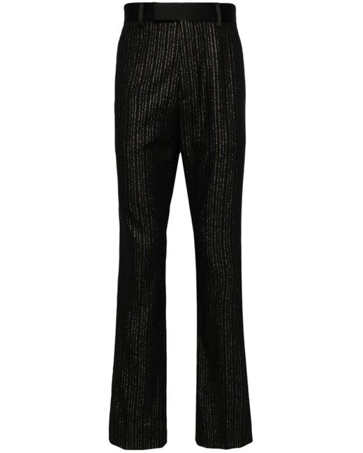 Amiri Black Pinstriped Wool-blend Trousers for men