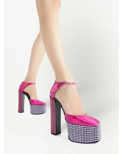 Giuseppe Zanotti Purple Bebe Strass Pumps