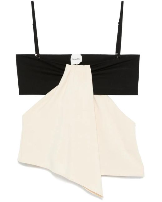Nanushka Black Draped Top