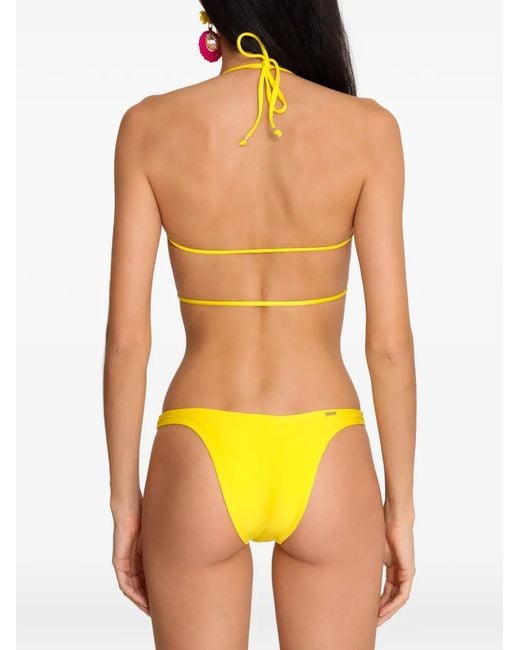 Amir Slama Yellow Tie-Fastening Cutout Bikini