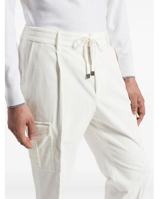 Cargo Con Pieghe di Peserico in White da Uomo