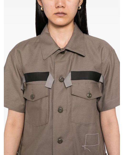 Sacai Brown X Wtaps Cotton Shirt Dress