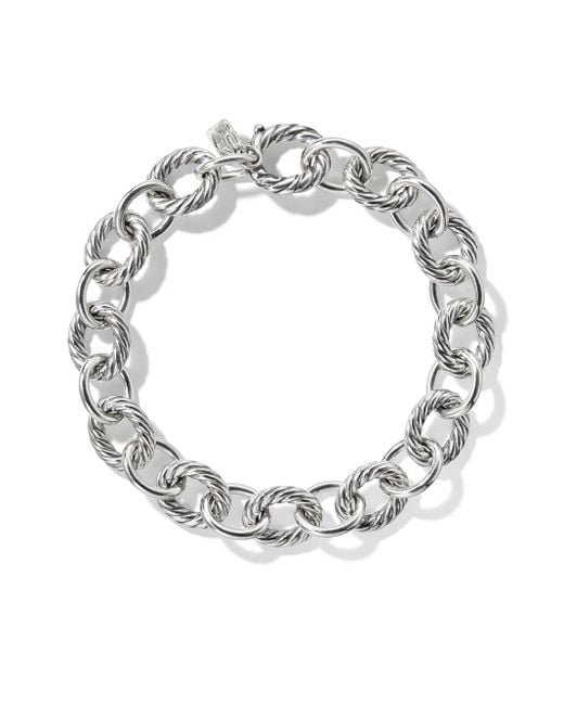 David Yurman Metallic Sterling Oval Link Chain Bracelet (10Mm)
