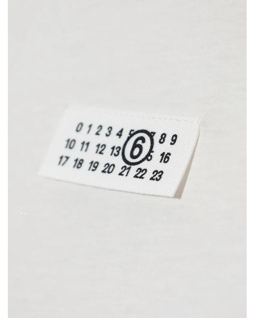 MM6 by Maison Margiela White Logo-Patch T-Shirt