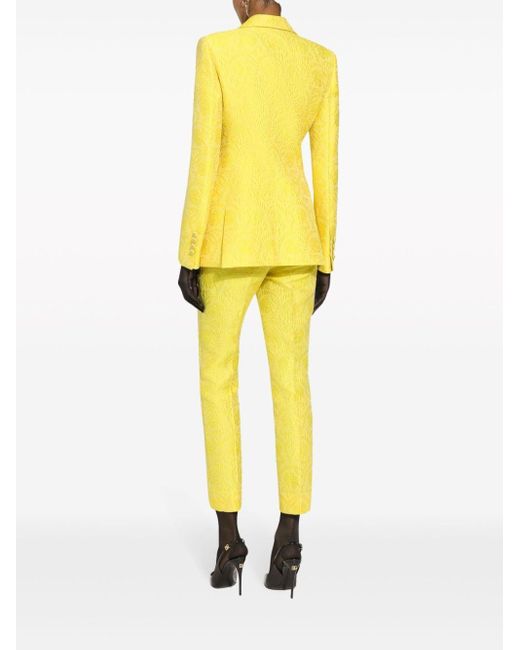 Pantalones de vestir en jacquard Dolce & Gabbana de color Yellow