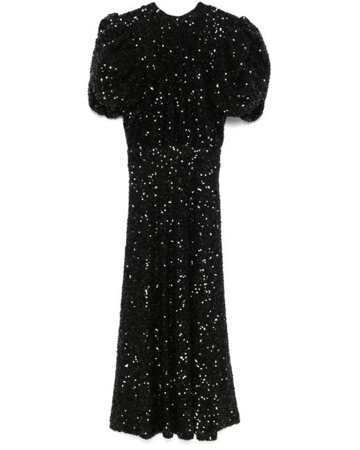 ROTATE BIRGER CHRISTENSEN Black Midikleid Mit Pailletten