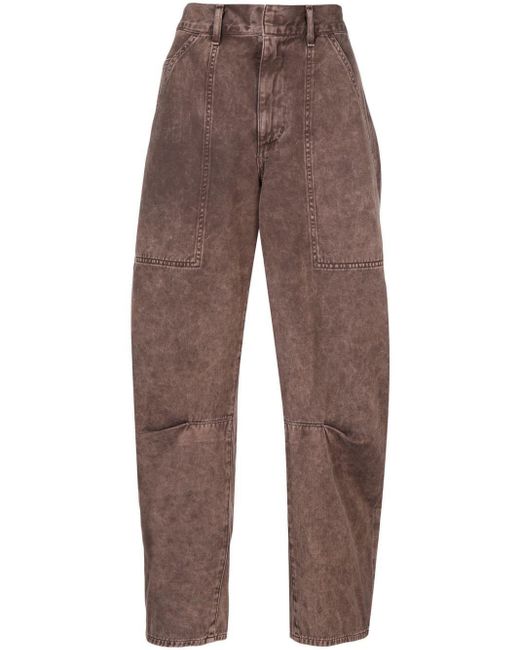 Citizens of Humanity Brown Lori Mid-rise Tapered Jeans