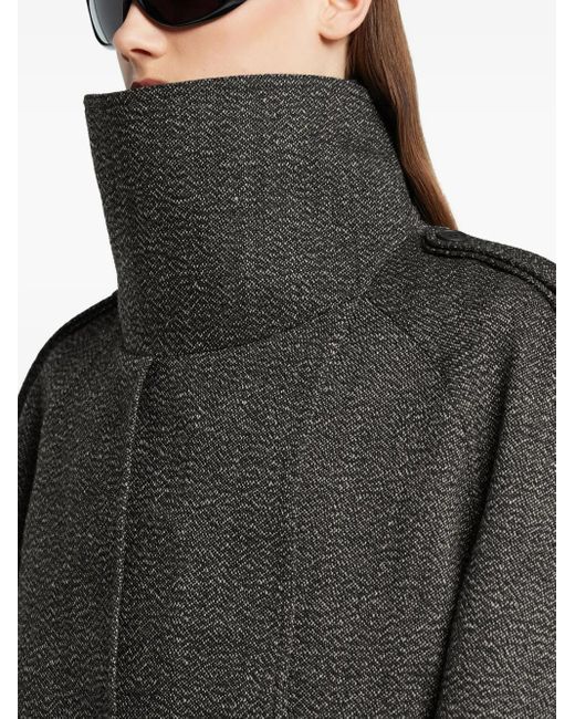 Chaqueta corta con cuello oversize Courreges de color Black