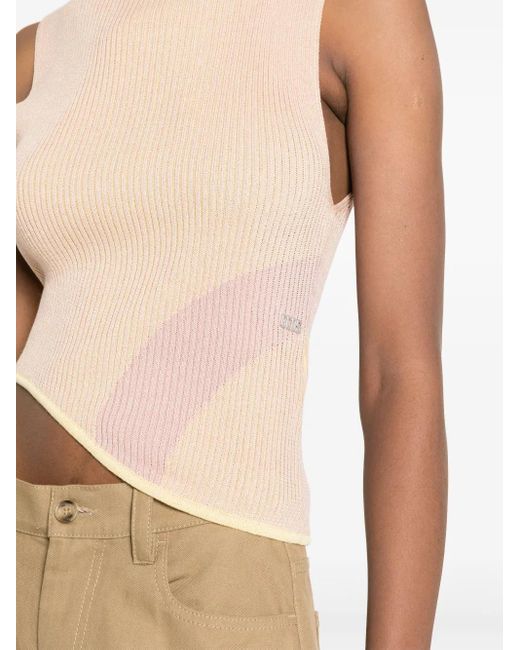 Gcds Natural Comma Asymmetric Ribbed Top