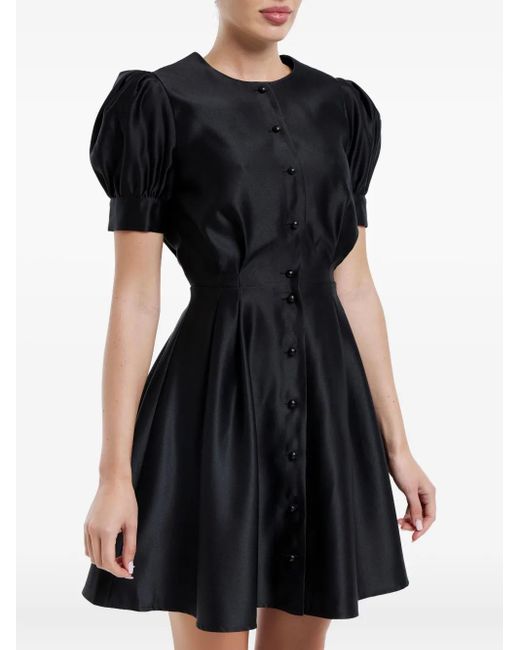 POST MERIDIEM Black Button-Down Mini Dress
