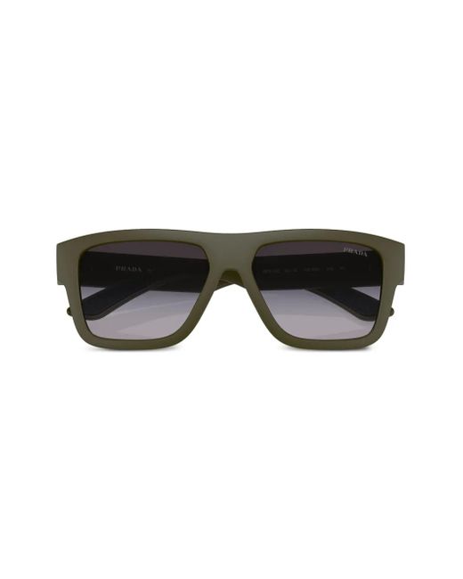 Prada Linea Rossa Gray Printed Square-Frame Sunglasses for men