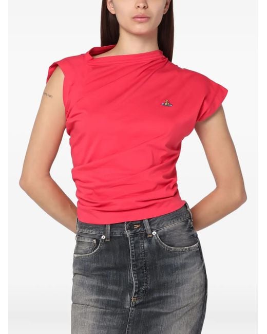 T-Shirt À Logo Brodé Vivienne Westwood en coloris Red
