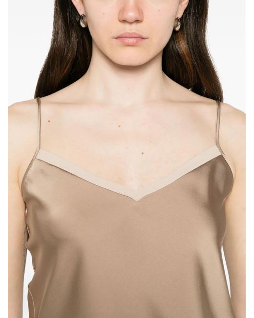Pennyblack Natural V-Neck Sleeveless Blouse