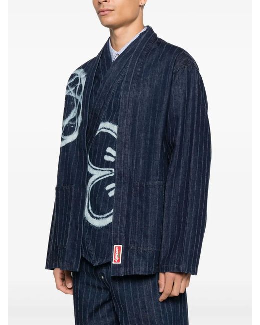 KENZO Blue Kimono Blazer for men