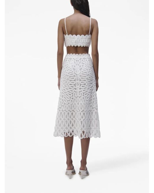 Jonathan Simkhai White High-Waist A-Line Skirt